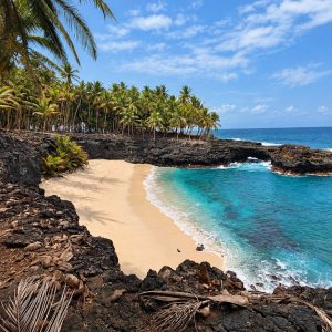 Cala amb roques negres a São Tomé